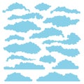 Set of fluffy clouds for design layouts. Vector