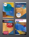 Set Flyer Design Abstract Polygonal. Business Template for Flyer