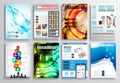 Set of Flyer Design, Web Templates. Brochure Designs, Technology Backgrounds Royalty Free Stock Photo