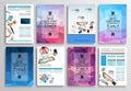 Set of Flyer Design, Web Templates. Brochure Designs, Technology Backgrounds. Royalty Free Stock Photo