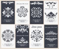 Set flyers templates with floral ornament, mandala