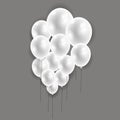 Set of Flying Balloons. Bunch of Helium Rubber Air Birthday Balloon for Party