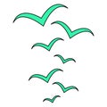 Set of flying bird design, nature freedom flock sign, vector illustration Royalty Free Stock Photo