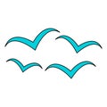 Set of flying bird design, nature freedom flock sign, vector illustration Royalty Free Stock Photo