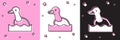 Set Flying duck icon isolated on pink and white, black background. Vector Royalty Free Stock Photo