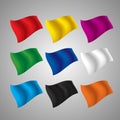 Set of flying flags of different colors Royalty Free Stock Photo