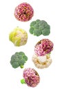 Set of flying fresh vegetable ingredients isolated on white background Royalty Free Stock Photo