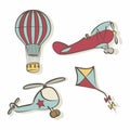 Set of flying icons Royalty Free Stock Photo