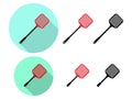 Set of Flyswatter icon in flat, vector