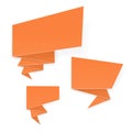 Set of folded orange paper banners