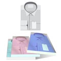 Set of folded shirts isolated on white Royalty Free Stock Photo