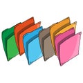 Set folder document symbol. Vector folder file. Hand drawn folder Royalty Free Stock Photo