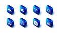 Set Folder and lock, Data analysis, Server, Pie chart infographic, Binary code, and Network cloud connection icon Royalty Free Stock Photo