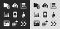 Set Folder and lock, Search cloud computing, Server, Data, Web Hosting, Loading data window, Network connection, stream Royalty Free Stock Photo