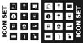 Set Folder and lock, Undefined key, Keyhole, Bicycle, broke inside of padlock, Wrong, and Lock repair icon. Vector