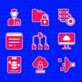 Set Folder tree, Cloud computing lock, Filter setting, technology data transfer, Server, Data, Web Hosting, Browser Royalty Free Stock Photo