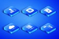 Set Folder tree, Loading, Server, Data, Web Hosting, Network cloud connection, Police badge and Trash can icon. Vector Royalty Free Stock Photo