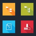 Set Folder tree, , Unknown document and Loading icon. Vector