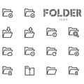 Set of Folders Related Vector Line Icons. Vector Illustration Royalty Free Stock Photo