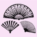 Set of folding fan