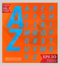 Set font low poly design style alphabet multi color and background of triangles warm texture Royalty Free Stock Photo
