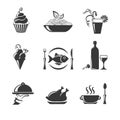 Set of food black icons