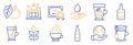 Set of Food and drink icons, such as Coffee shop, Beer bottle, Tea mug. Vector