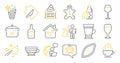 Set of Food and drink icons, such as Ice maker, Latte, Boiling pan symbols. Vector Royalty Free Stock Photo