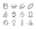 Set of Food and drink icons, such as Wine, Restaurant food, Water care. Vector