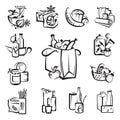 Set of food and goods icons