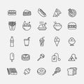 Set of food icon vector illustration. Food and cooking. Minimalism vector symbols Royalty Free Stock Photo