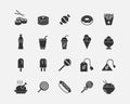 Set of food icon vector illustration. Food and cooking. Minimalism vector symbols Royalty Free Stock Photo