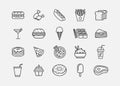 Set of food icon vector illustration. Food and cooking. Minimalism vector symbols Royalty Free Stock Photo