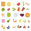Set of food icons in flat style. Meal icon. Vector illustration Royalty Free Stock Photo