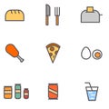 Set of food vector icons Royalty Free Stock Photo