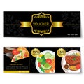 Set of food voucher discount template design