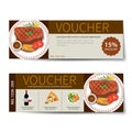 Set of food voucher discount template design