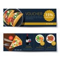 Set of food voucher discount template design Royalty Free Stock Photo