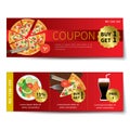 Set of food voucher discount template design