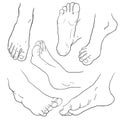 set the foot male bottom out vector illustration