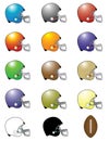 Set of football helmets...vector eps8 / clip art