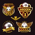 Set of Football Logo Design Templates, Soccer Badge