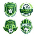 Set of Football Logo Design Templates, Soccer Vintage Green Badge