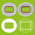 Set of football stadiums in flat design Royalty Free Stock Photo