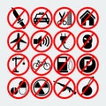 Set Of Forbidden Signs.Vector Illustration