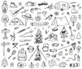 Set of forest camping icons