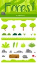 A set of Forest Element. Vector Illustration