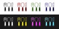 Set Fork, spoon and knife icon isolated on black and white background. Cooking utensil. Cutlery sign. Vector Royalty Free Stock Photo