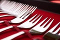 Set of of forks in a case Royalty Free Stock Photo