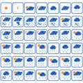 Set of forty two forecast color weather icons